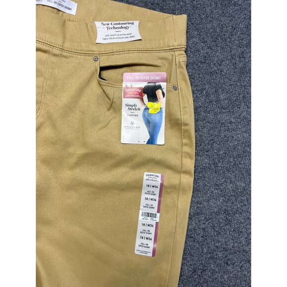 Levis Womens Pull-On Super Skinny Simply Stretch Shaping Pants Khaki Size 18W 34 - Picture 8 of 8